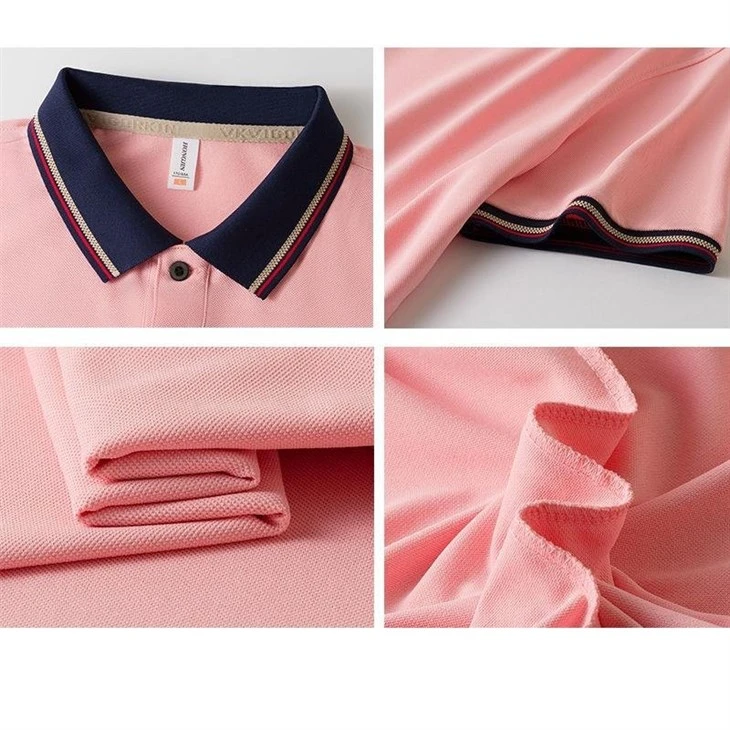 Contrast Collar Custom Printable Polo Shirts factory